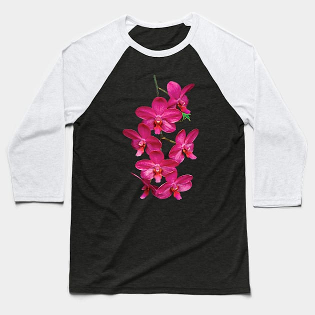 Orchids - Cascade Magenta Orchids Baseball T-Shirt by SusanSavad